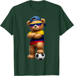 Colombian Flag Teddy Player Sports Outfit for Colombia T-Shirt - T-Shirt | Forest