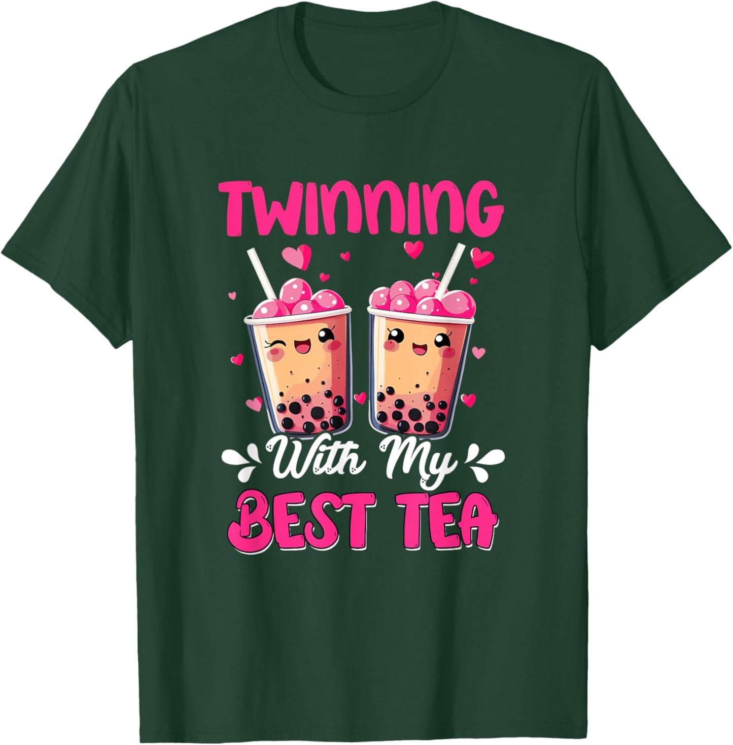 Twinning with My Bestie Spirit Week Girls Kids Twin Day Tea T-Shirt - T-Shirt | Forest