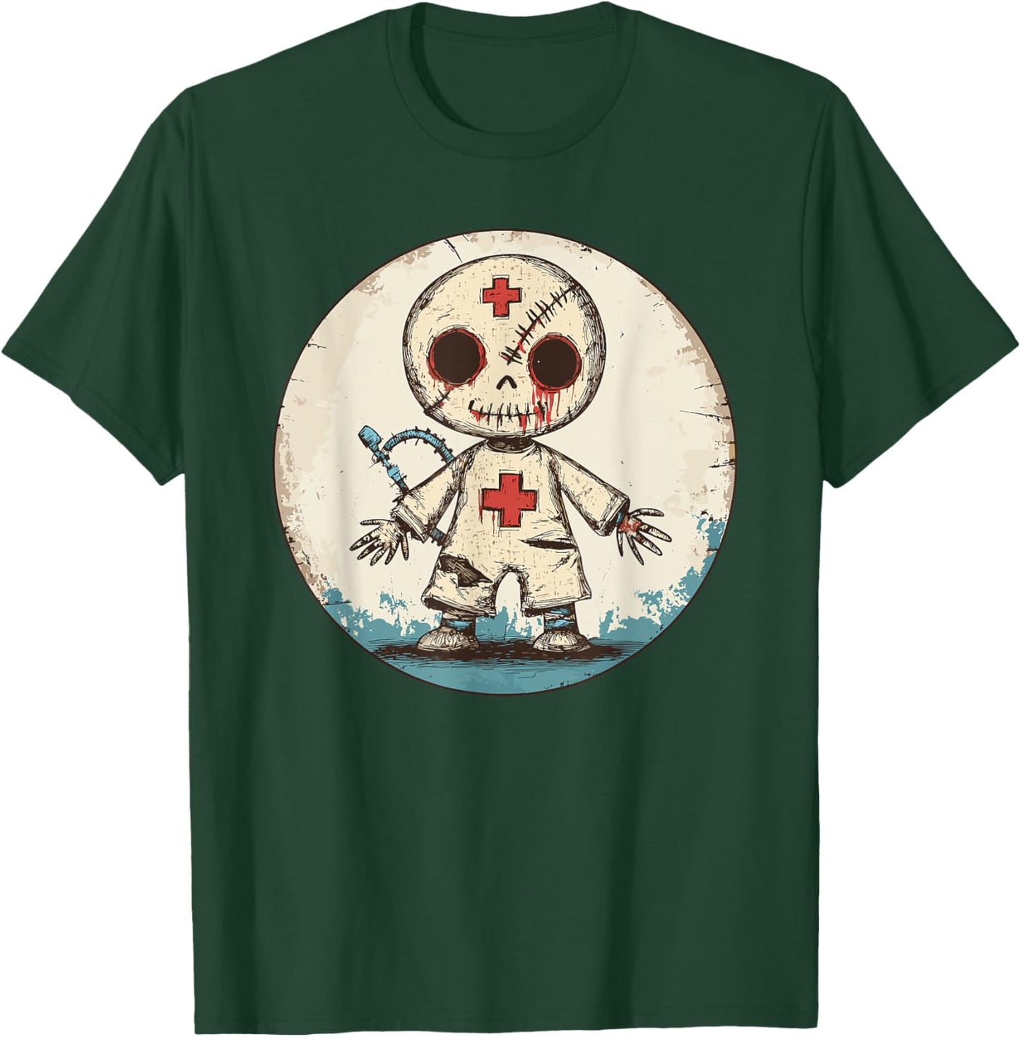 Zombie Nurse Costume Creepy Doll Halloween T-Shirt - T-Shirt | Forest