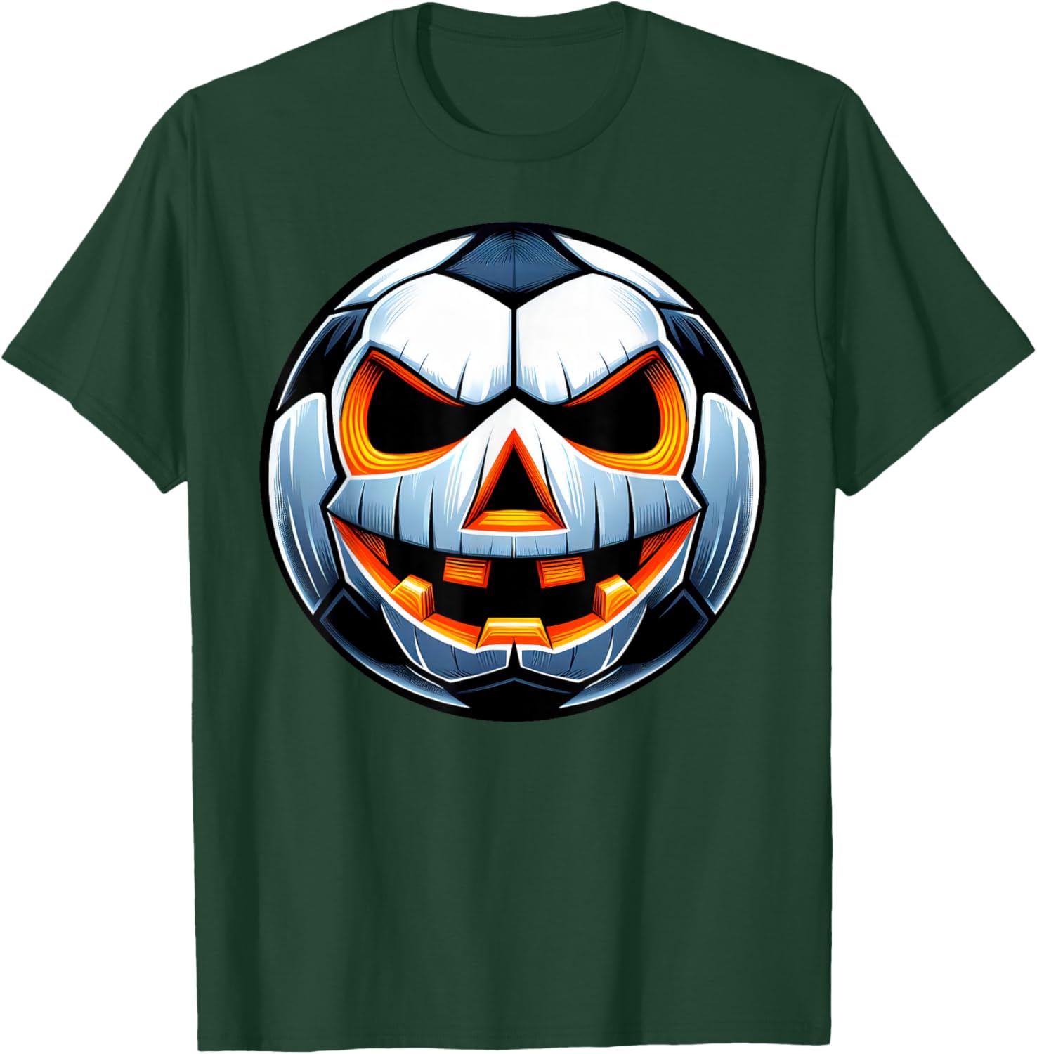 Funny Halloween Jack O Lantern Soccer Player Coach Pitcher T-Shirt - T-Shirt | Forest