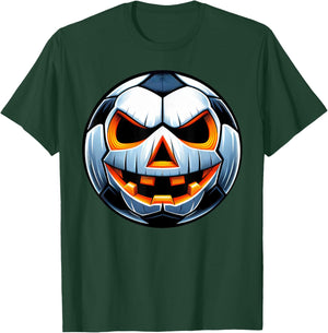 Funny Halloween Jack O Lantern Soccer Player Coach Pitcher T-Shirt - T-Shirt | Forest