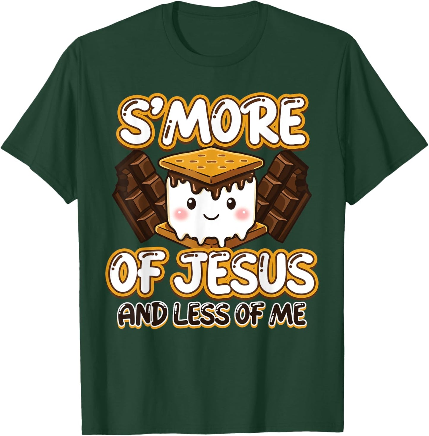 Christian Camping Smore Jesus Less Me Funny Religious Camper T-Shirt - T-Shirt | Forest