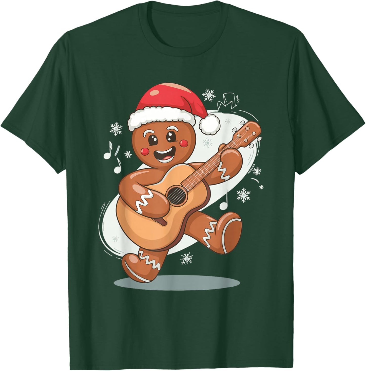 Gingerbread Playing Guitar T-Shirt - T-Shirt | Forest