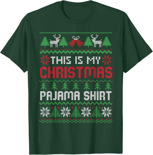 This Is My Christmas Pajama Shirt Lights Family Matching Kid T-Shirt - T-Shirt | Forest