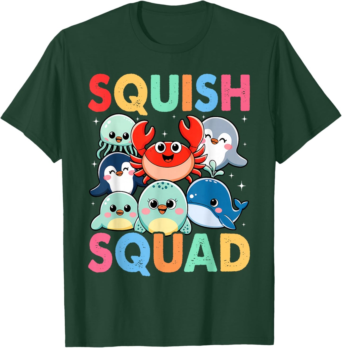 Squish Squad Mallow Soft Toy Cute for Kids Boy Girls T-Shirt - T-Shirt | Forest