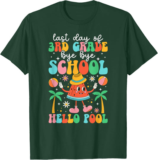 Last Day of 3rd Grade Groovy Third Grade Last Day of School T-Shirt - T-Shirt | Forest