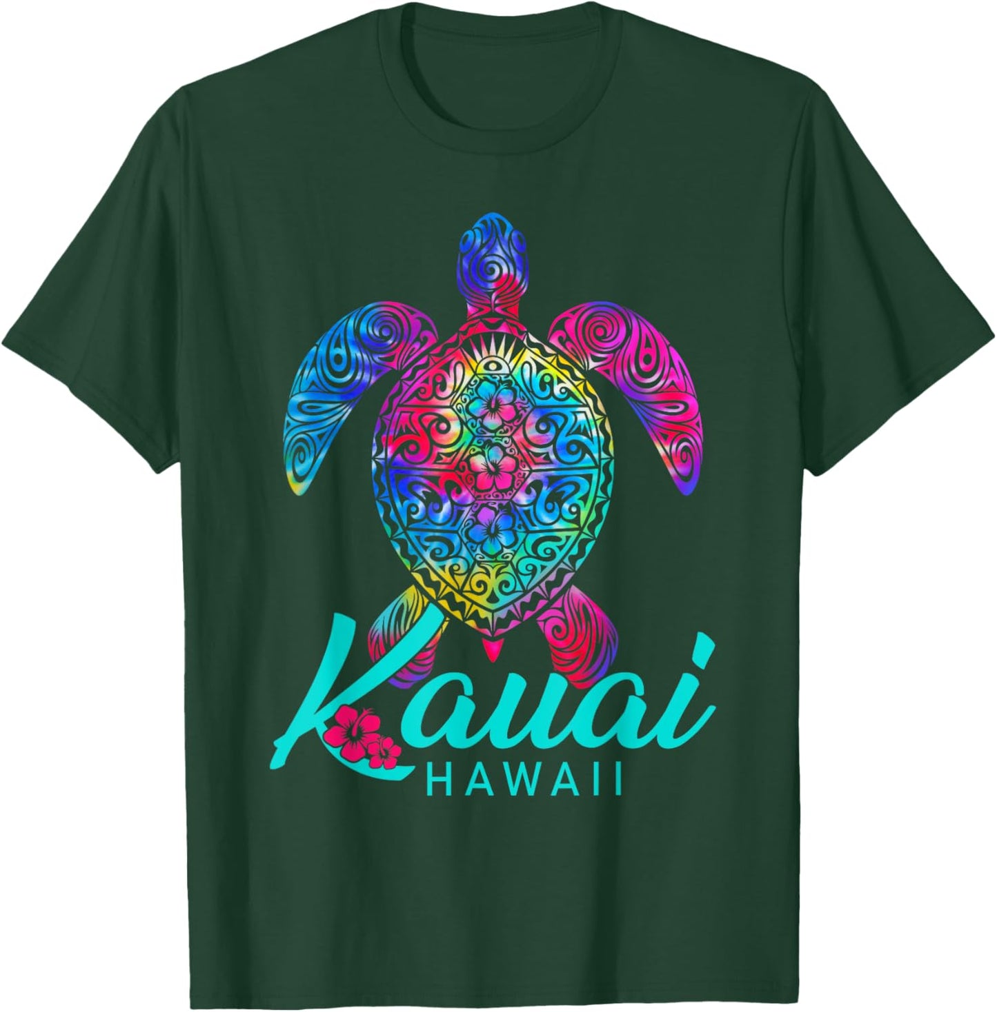 Kauai Hawaii Tribal Tie Dye Sea Turtle T-Shirt - T-Shirt | Forest