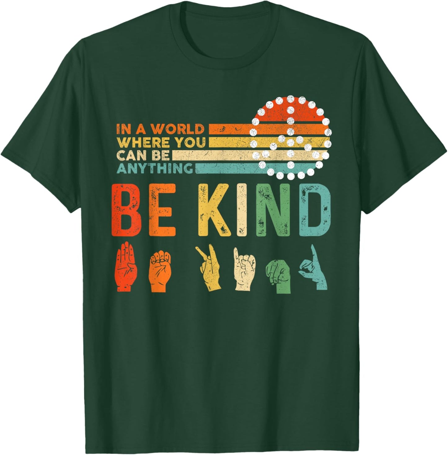 World Kindness Day Be Kind Hand Sign Peace Choose Kindness T-Shirt - T-Shirt | Forest