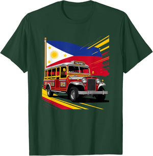 Philippines Flag Proud Filipino Souvenir Philippines Jeepney T-Shirt - T-Shirt | Forest