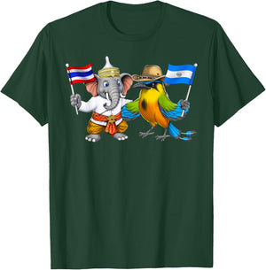 El Salvador Thaïlande Drapeau Salvadorien Thaïlandais T-Shirt - T-Shirt | Forest