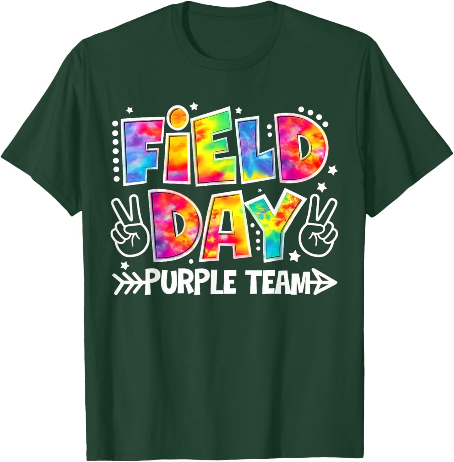 Funny Field Day Games Purple Team Tie Dye Teacher Kids T-Shirt - T-Shirt | Forest