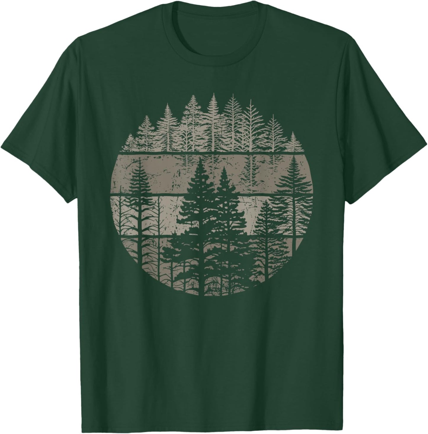 Retro Forest Trees Outdoors Nature Women Men Vintage Graphic T-Shirt - T-Shirt | Forest