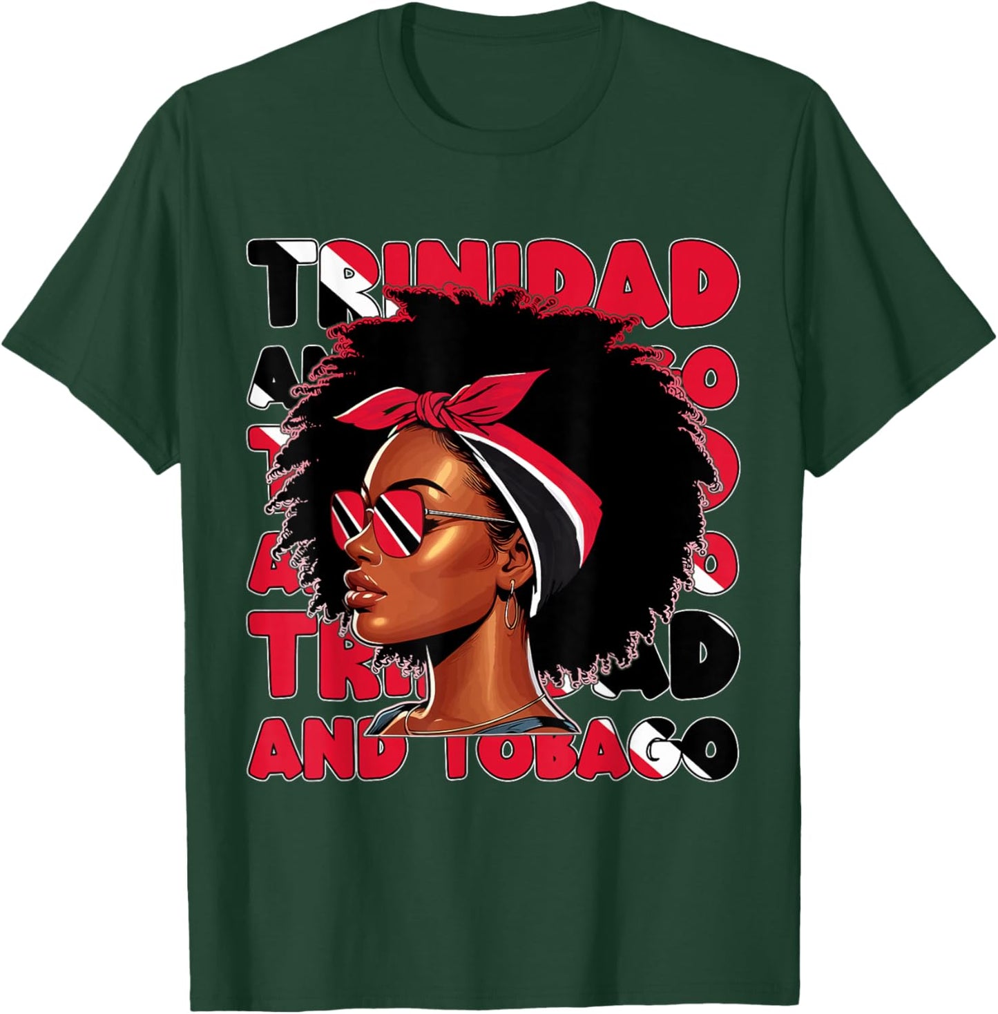 Tobagonian Girl Trinidad Flag Proud Trini Women T-Shirt - T-Shirt | Forest