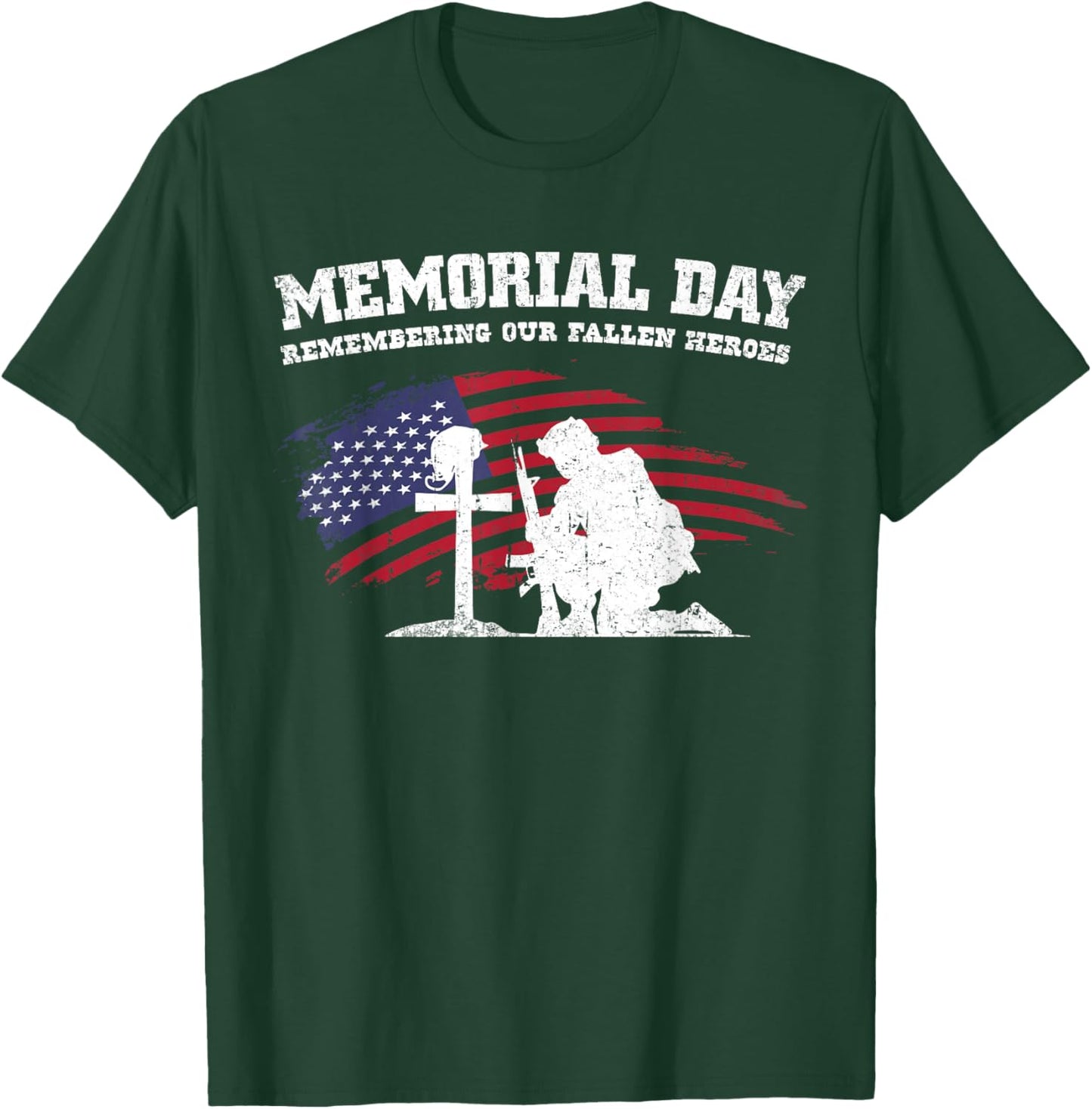 Memorial Day Remembering Our Fallen Heroes USA Patriotic Men T-Shirt - T-Shirt | Forest