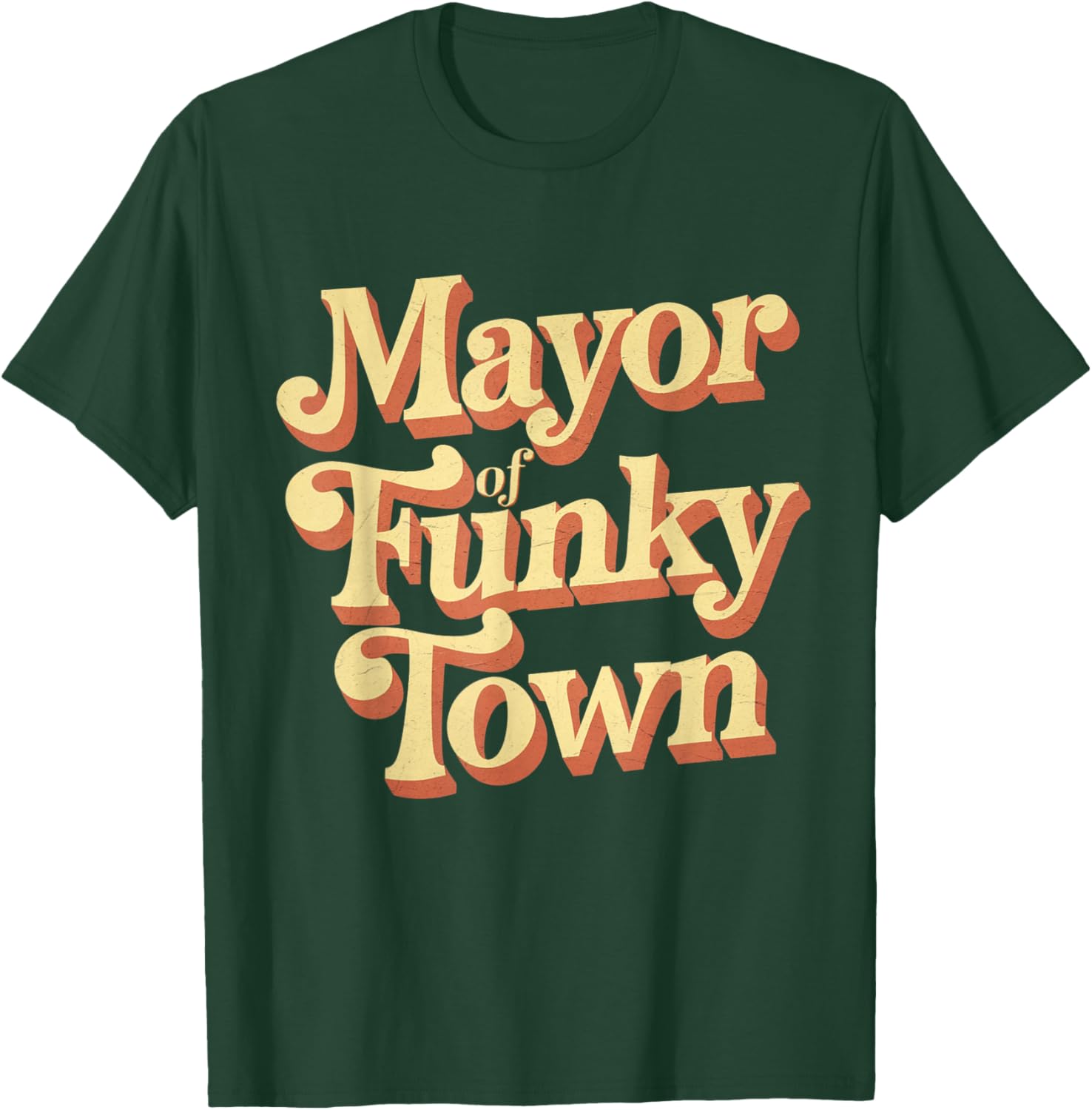 Retro Mayor of Funky Town Funny Vintage 70'Sparty T-Shirt - T-Shirt | Forest