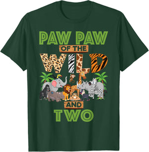 2nd Birthday Zoo Safari Jungle Paw Paw Of The Wild and Two T-Shirt - T-Shirt | Forest