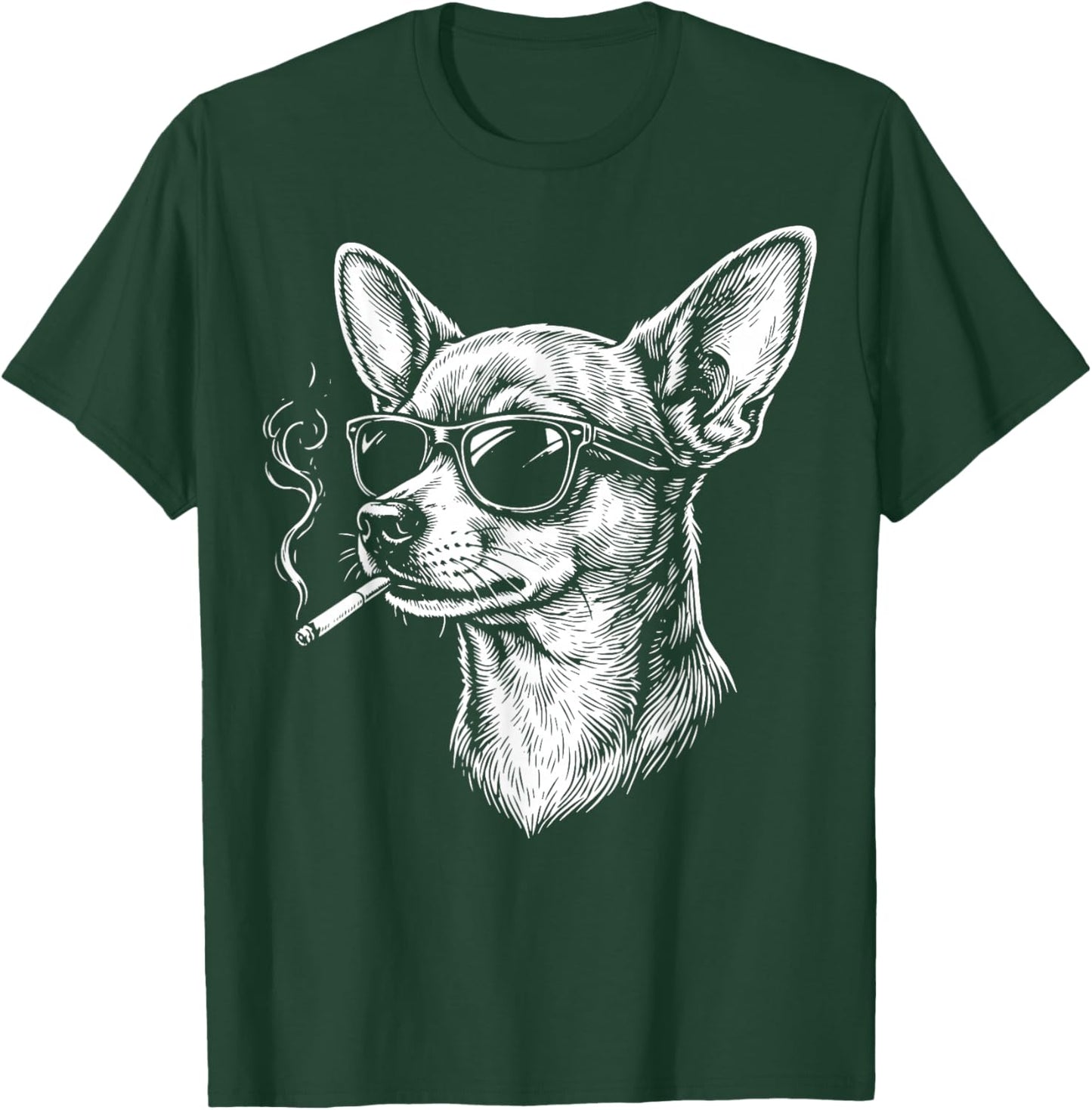 Chihuahua Fumer Cigarette T-Shirt - T-Shirt | Forest