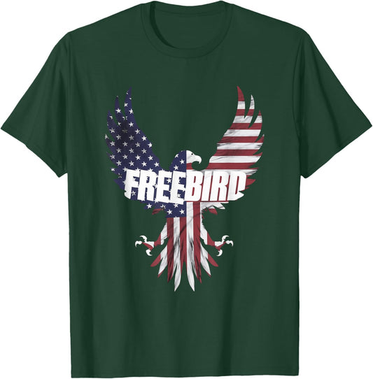 Patriotic Freebird Eagle 4th of July T-Shirt - T-Shirt | Forest