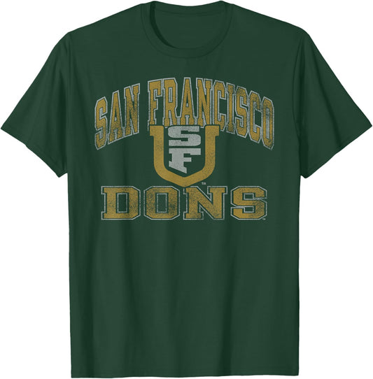 San Francisco Dons Vintage Worn Green Officially Licensed T-Shirt - T-Shirt | Forest