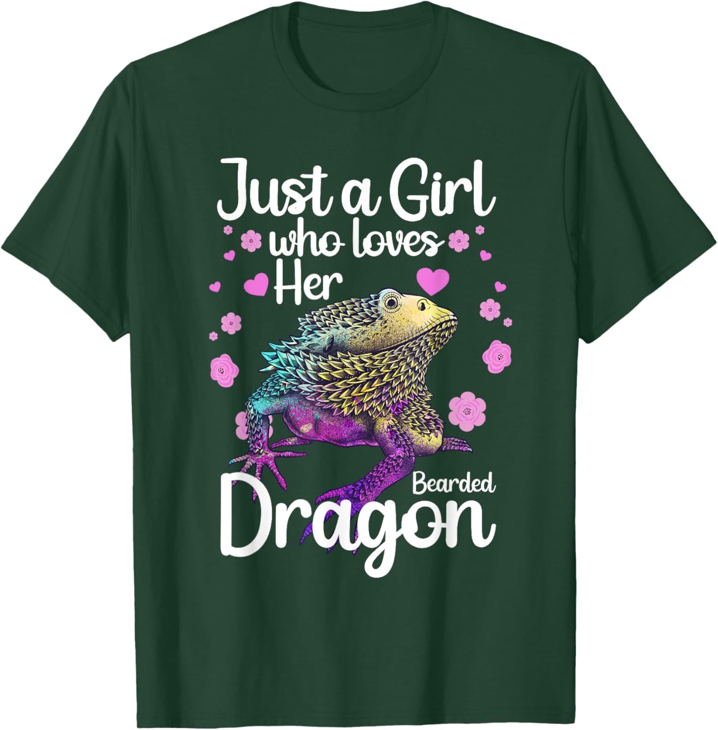 Cool Bearded Dragon Art For Girls Women Bearded Dragon Lover T-Shirt - T-Shirt | Forest