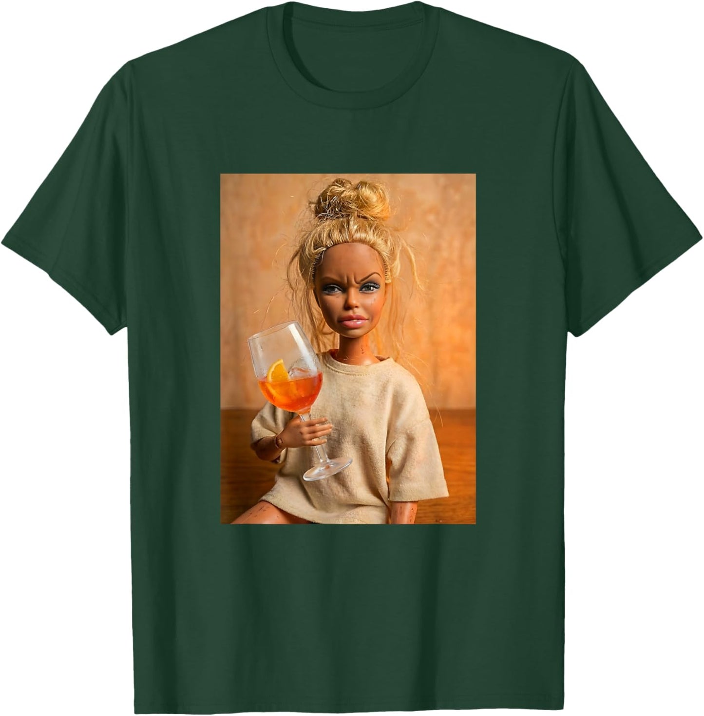 Disgusted Face Doll Meme Funny Orange Spritz Cocktail Fun T-Shirt - T-Shirt | Forest