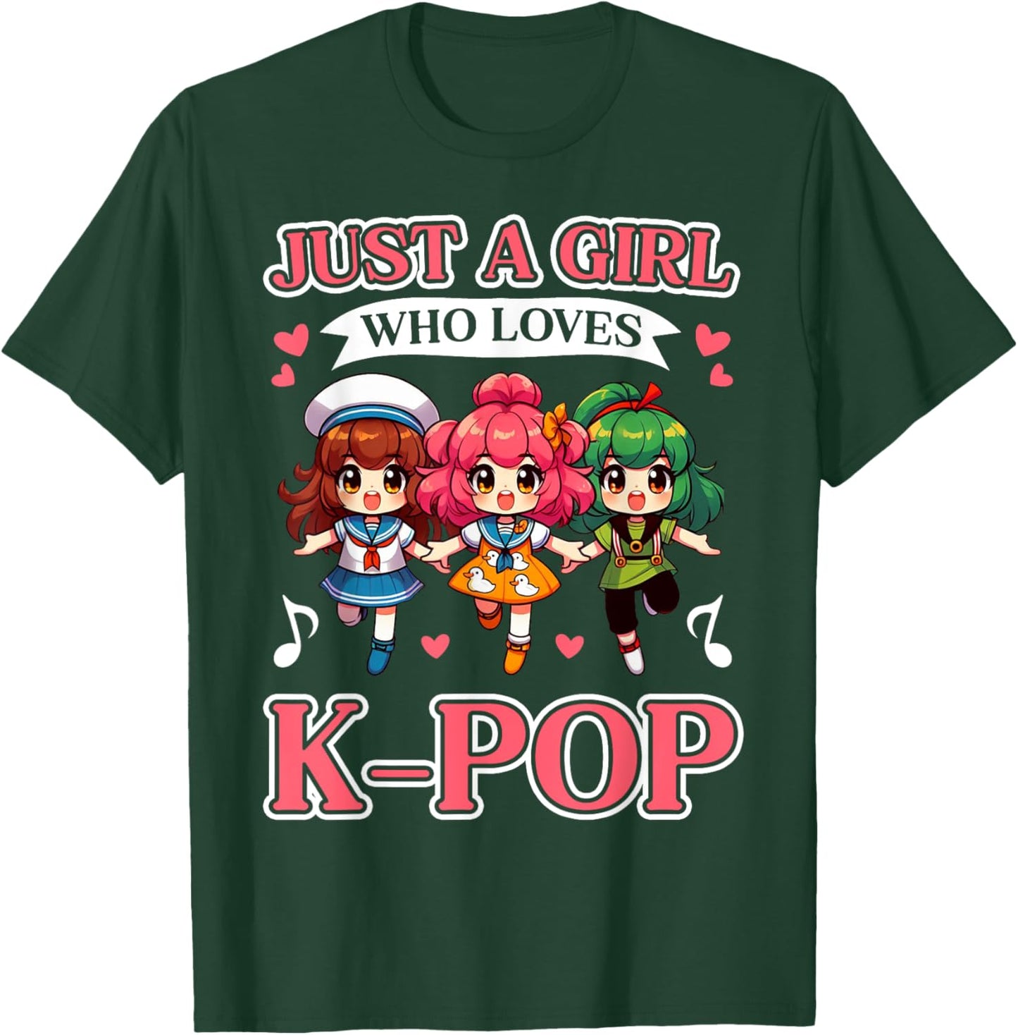 Just A Girl Who Loves K-Pop Fan Korean Music Finger Heart T-Shirt - T-Shirt | Forest