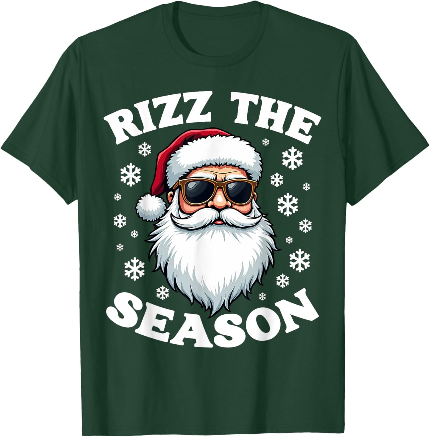 Rizz The Season Funny Christmas Charming Santa Silly Xmas T-Shirt - T-Shirt | Forest