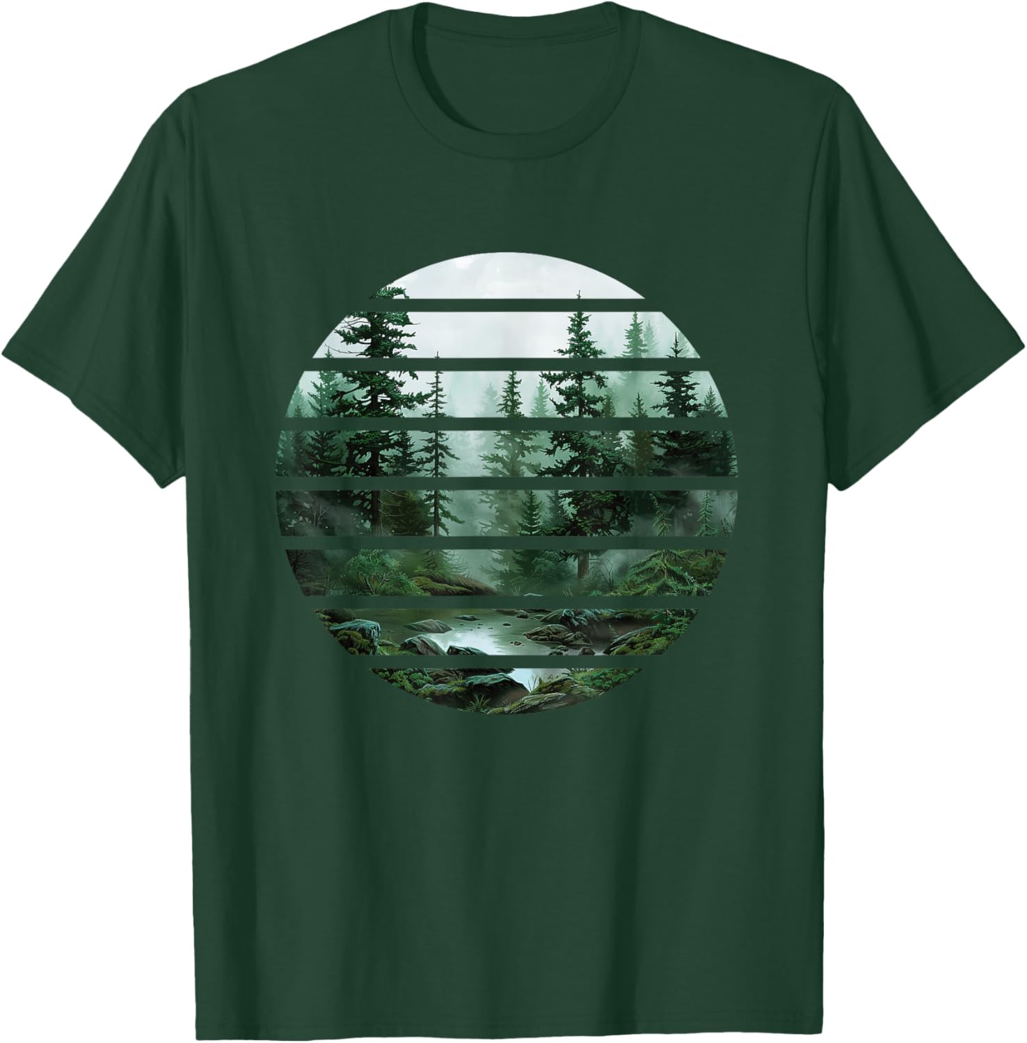 Forest Trees Wildlife Outdoors Retro Vintage Hiking Camping T-Shirt - T-Shirt | Forest
