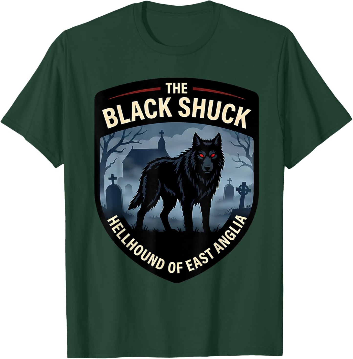 Black Shuck Hellhound East Anglia Mythical Beast T-Shirt - T-Shirt | Forest