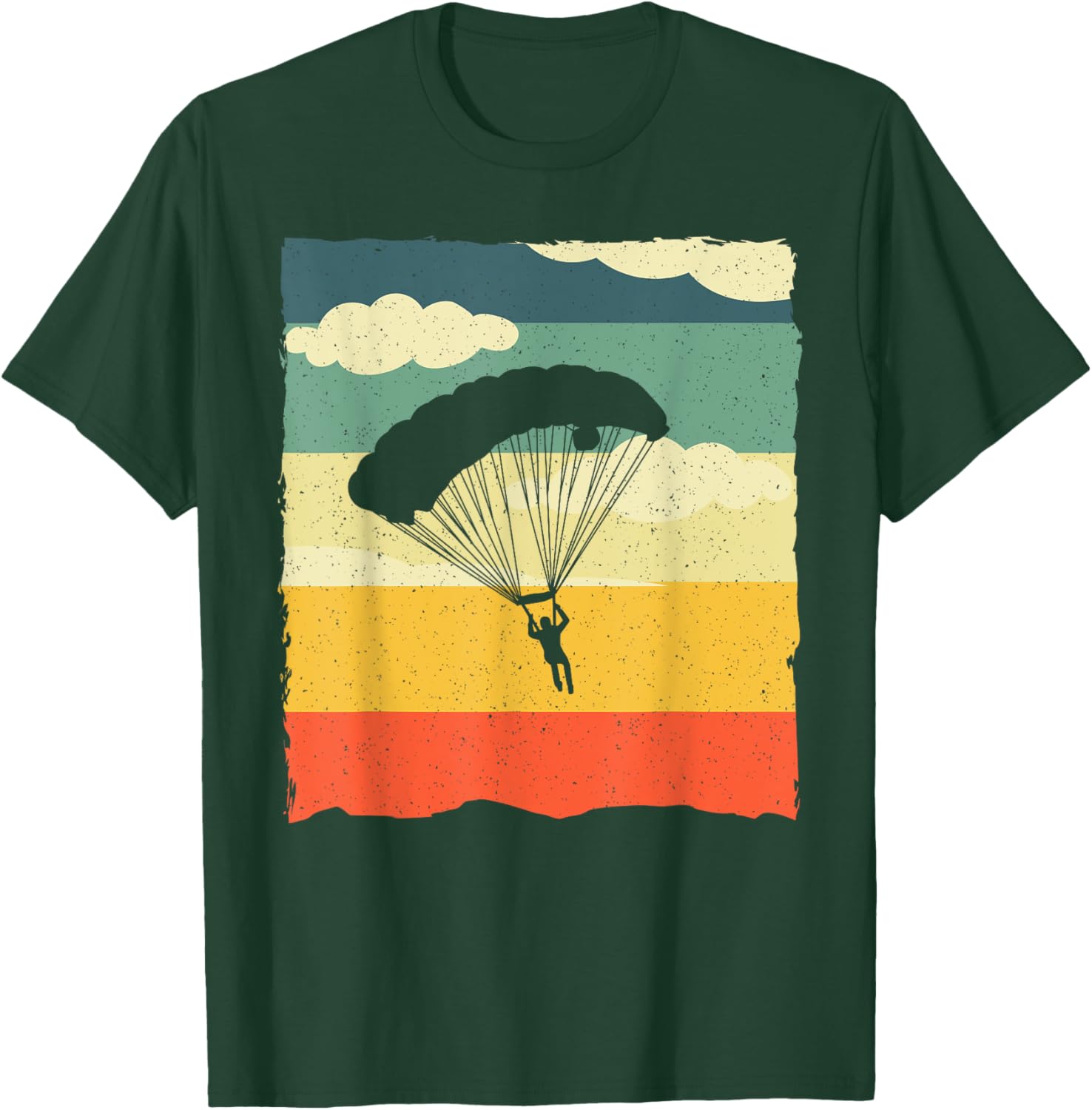 Skydiving Art Women Skydiver Paragliding Sky Diving T-Shirt - T-Shirt | Forest