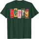 Merry Christmas Patchwork Merry Xmas Girl Women Floral Bows T-Shirt - T-Shirt | Forest