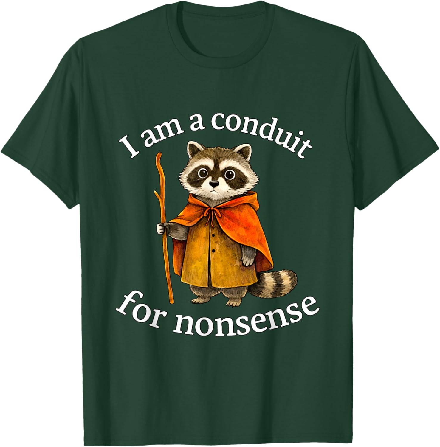 Cute I Am a Conduit for Nonsense Raccoon Wizard Meme T-Shirt - T-Shirt | Forest