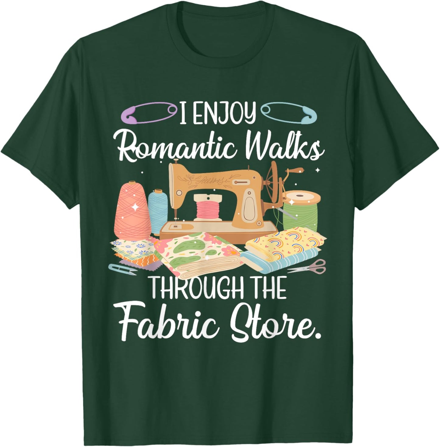 Funny Sewing Art For Mom Women Sewing Machine Quilting Sewer T-Shirt - T-Shirt | Forest