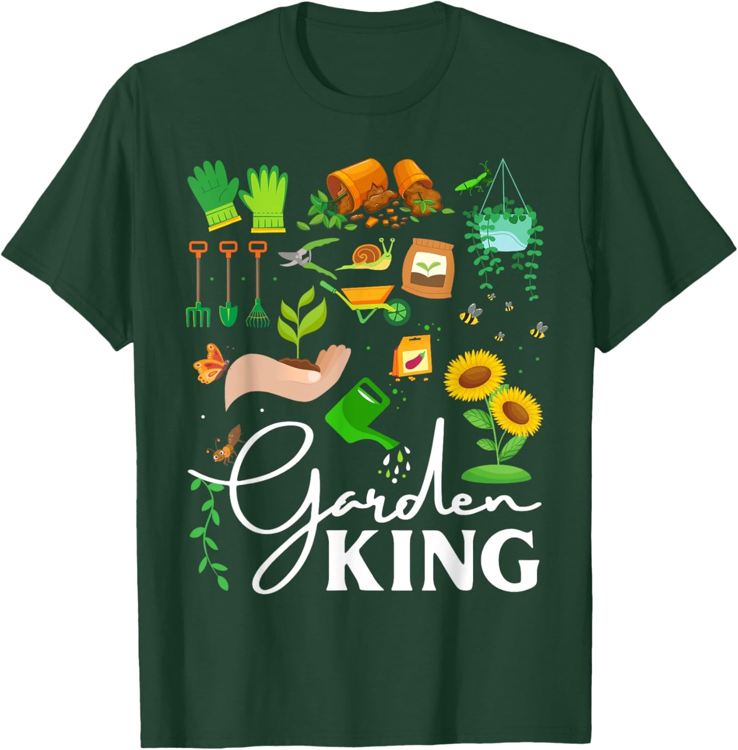 Garden King Funny Gardening Lovers Vegetable Gifts T-Shirt - T-Shirt | Forest