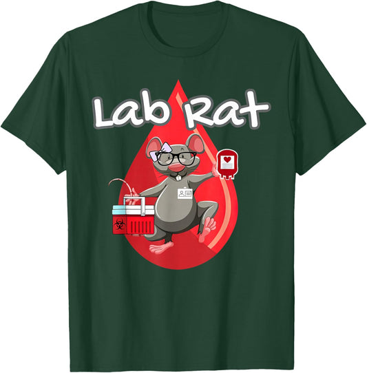 Cute Lab Rat Blood Bank Medical Technologist Scientist Tech T-Shirt - T-Shirt | Forest