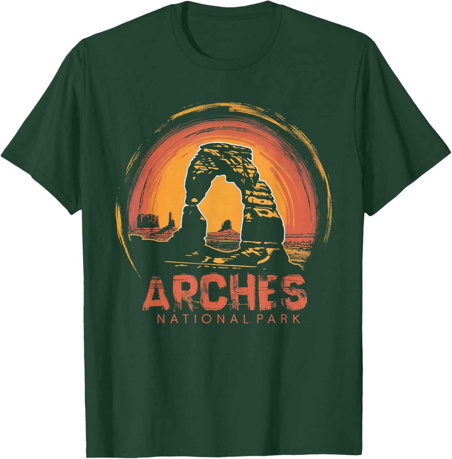 Arches - US National Park Utah Vintage Men Women Kids Retro T-Shirt - T-Shirt | Forest