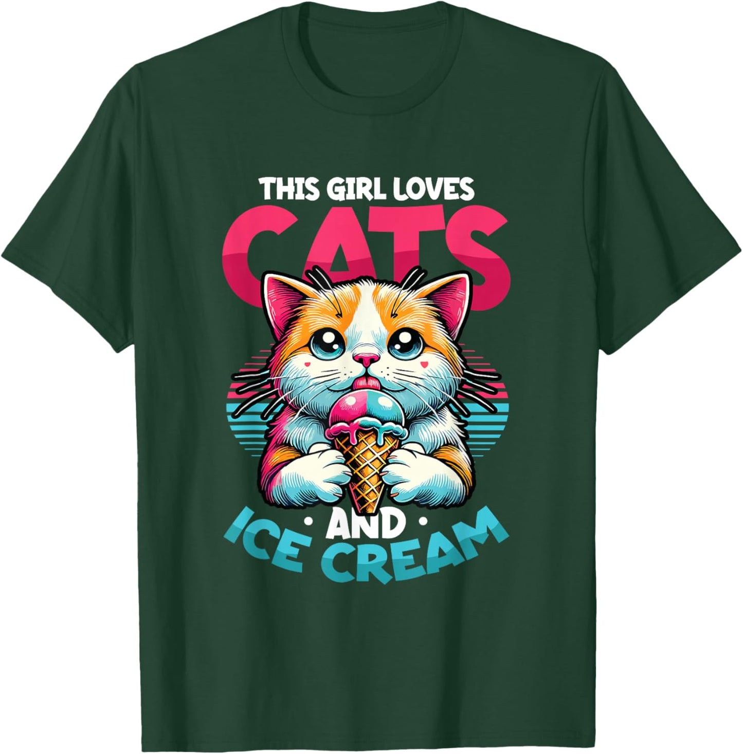 This Girl Loves Cats And Ice Cream T-Shirt - T-Shirt | Forest