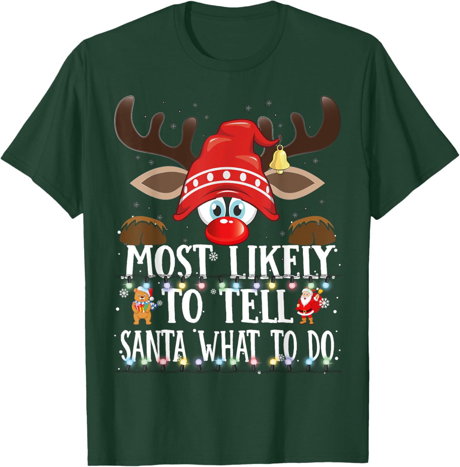 Christmas Matching Most Likely to Tell Santa What to Do PJS T-Shirt - T-Shirt | Forest