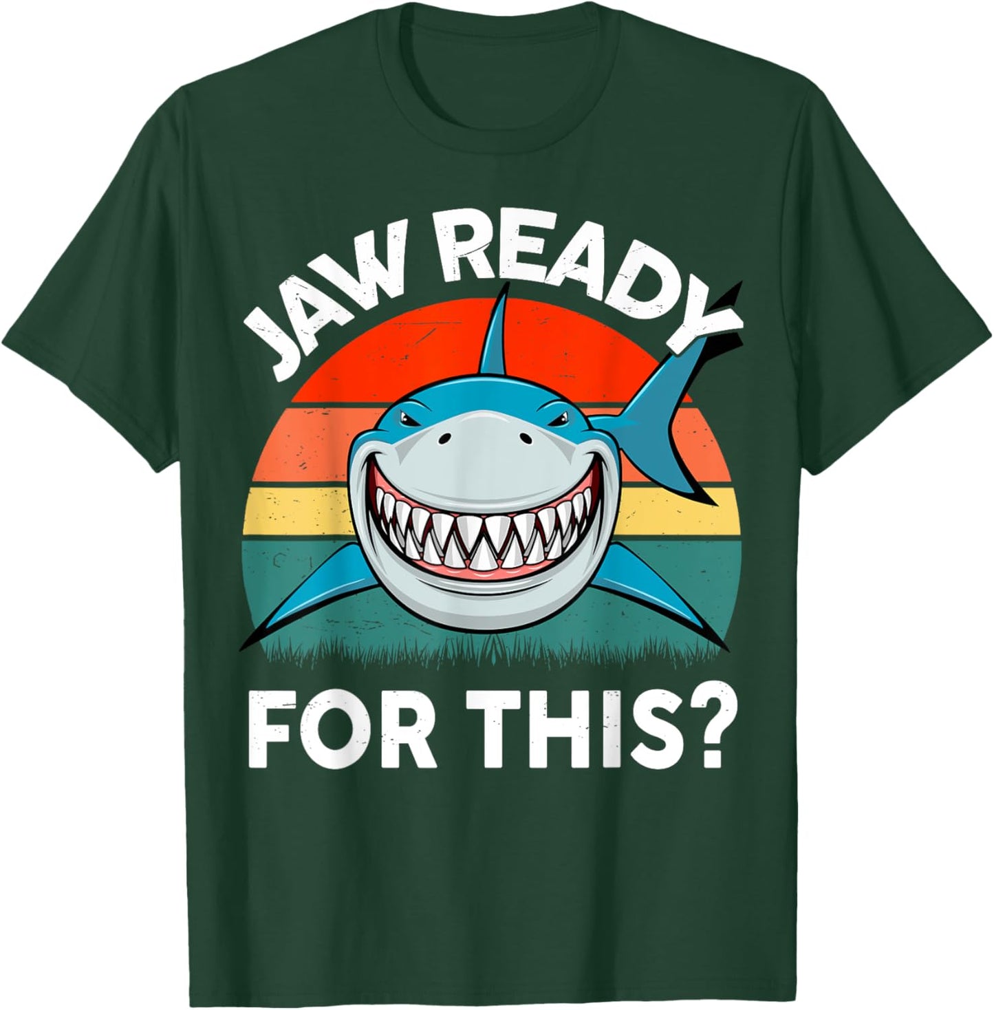 Funny Jaw Ready For This? Kids Toddler Boy Great White Shark T-Shirt - T-Shirt | Forest