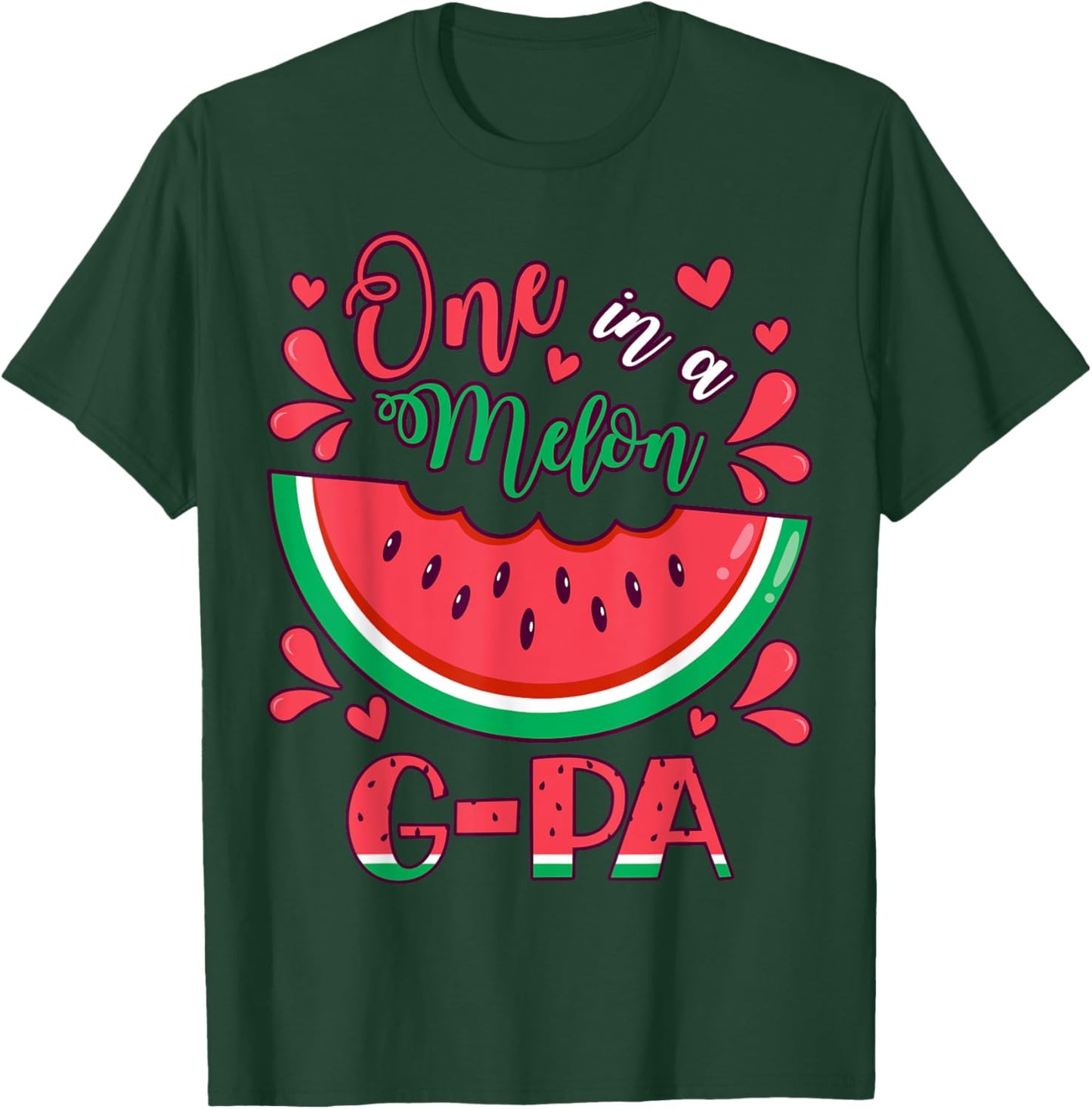 One in a Melon G-Pa Birthday Party Matching Family Group T-Shirt - T-Shirt | Forest