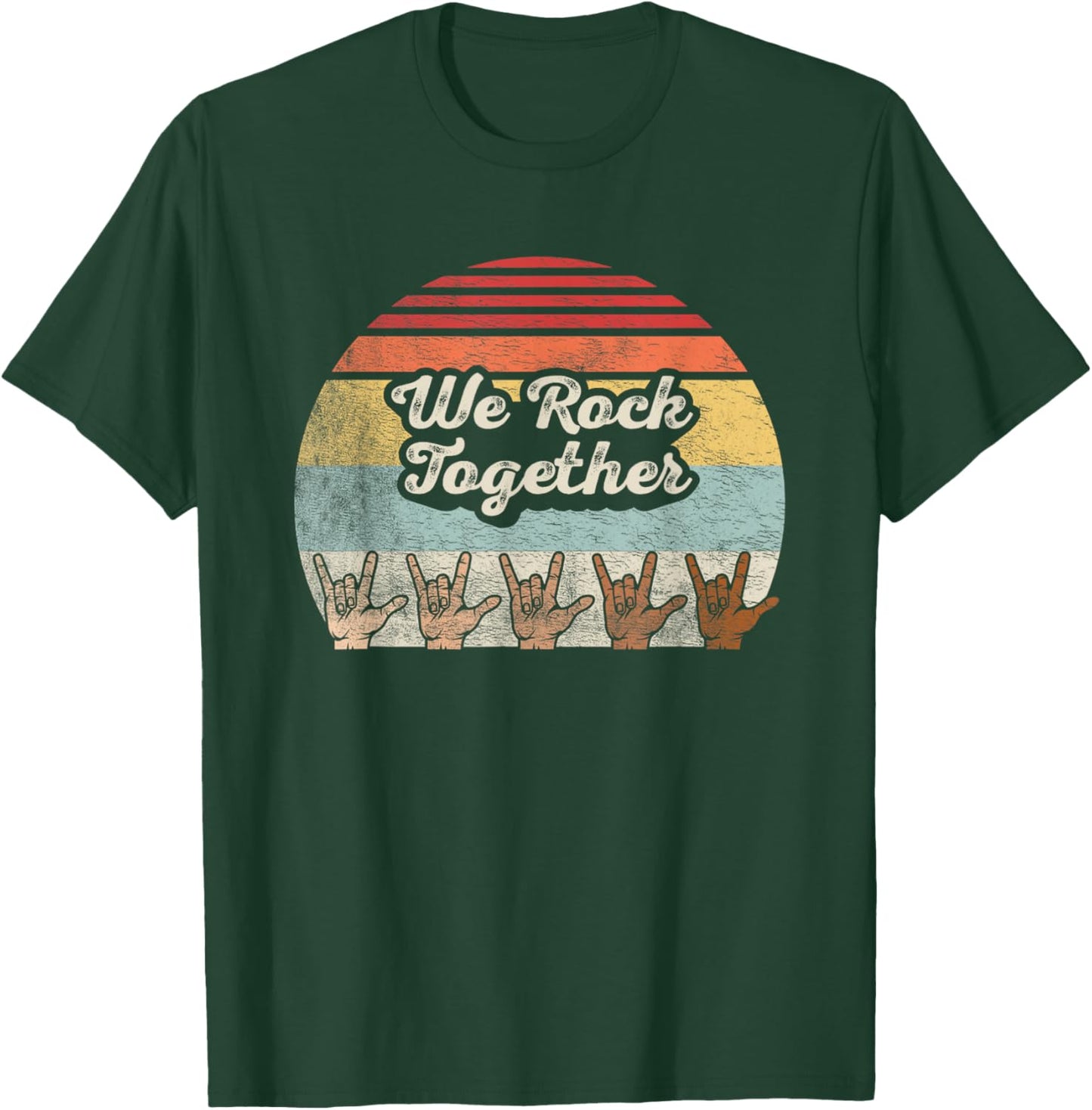 We Rock Together Multicolor Hands T-Shirt - T-Shirt | Forest