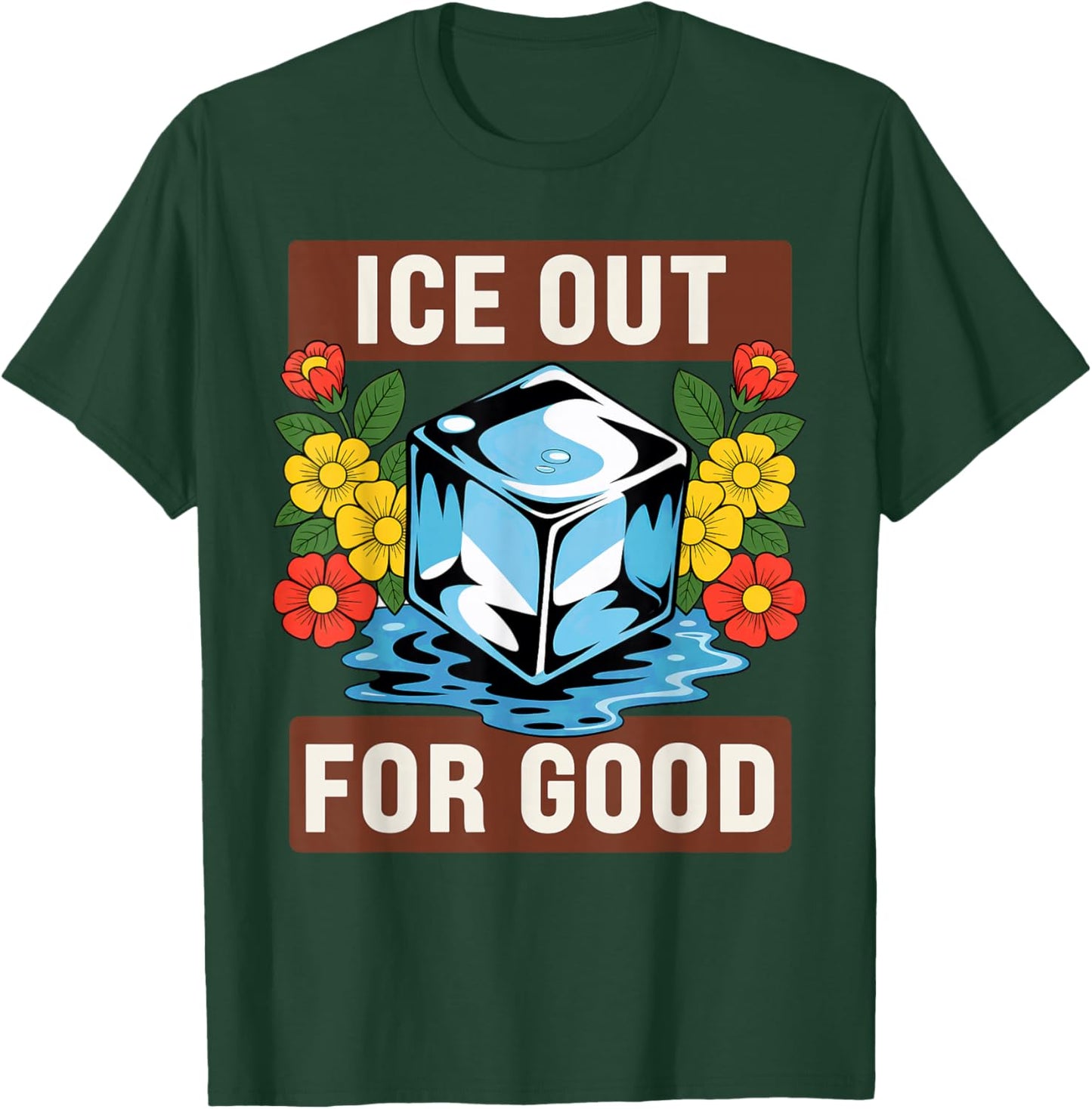 Ice Out for Good Protest Shirt Vintage Subtle Flowers T-Shirt - T-Shirt | Forest