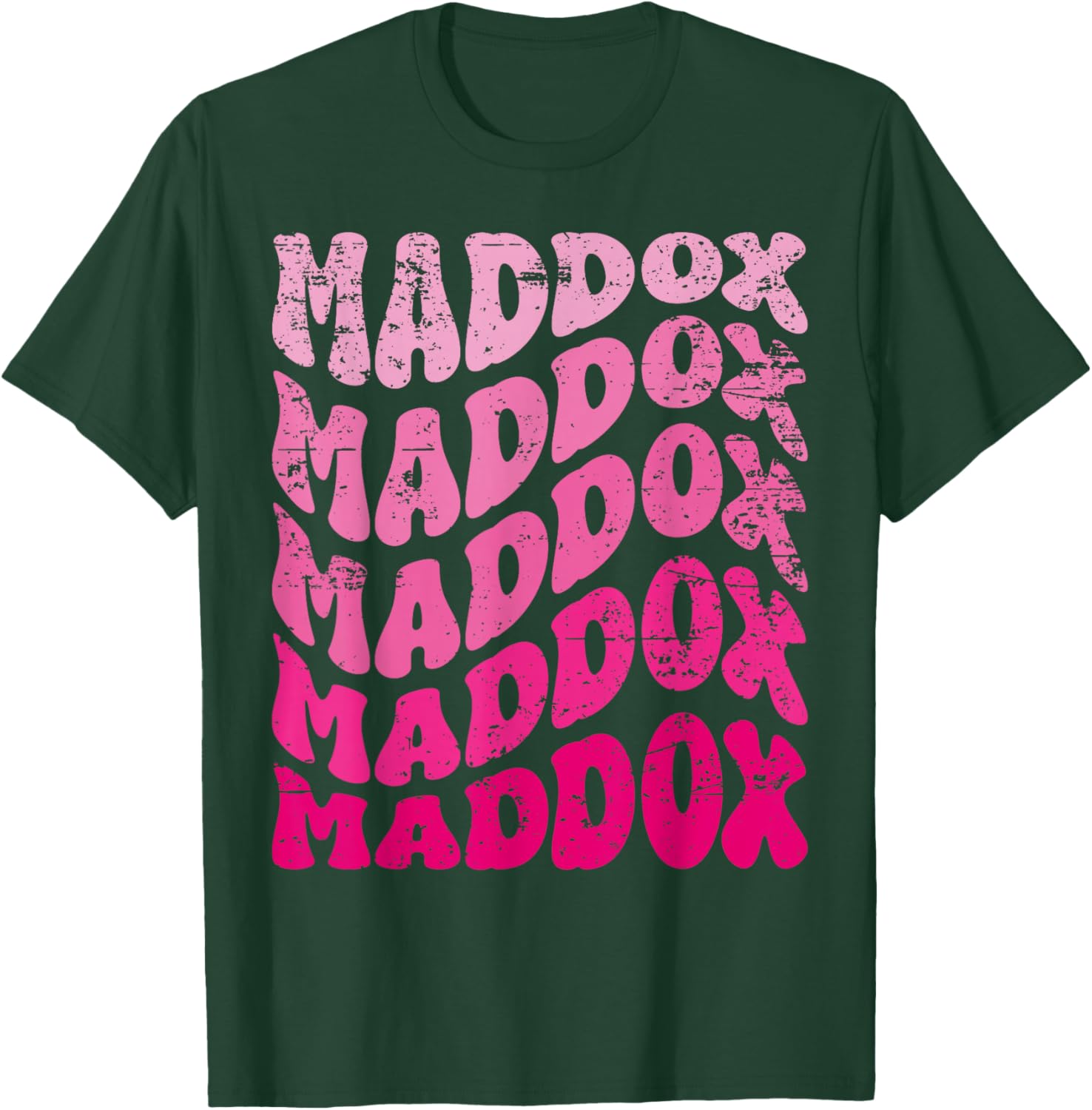 Retro Maddox First Name Personalized Maddox Groovy Vintage T-Shirt - T-Shirt | Forest