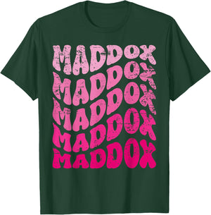 Retro Maddox First Name Personalized Maddox Groovy Vintage T-Shirt - T-Shirt | Forest