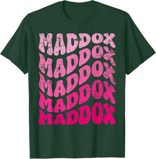 Retro Maddox First Name Personalized Maddox Groovy Vintage T-Shirt - T-Shirt | Forest