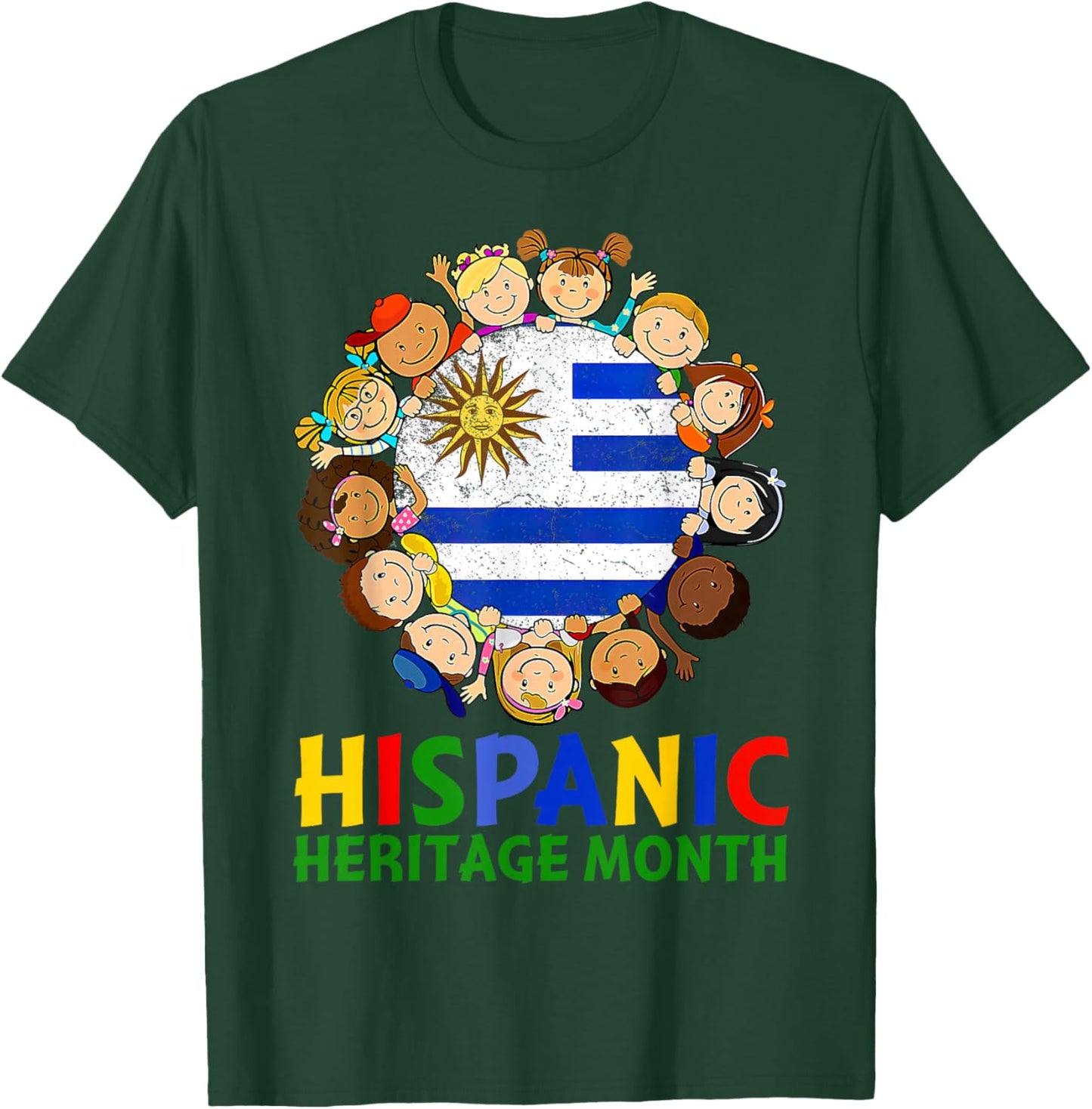 Hispanic Heritage Month Uruguay Kids Boys Girls T-Shirt - T-Shirt | Forest