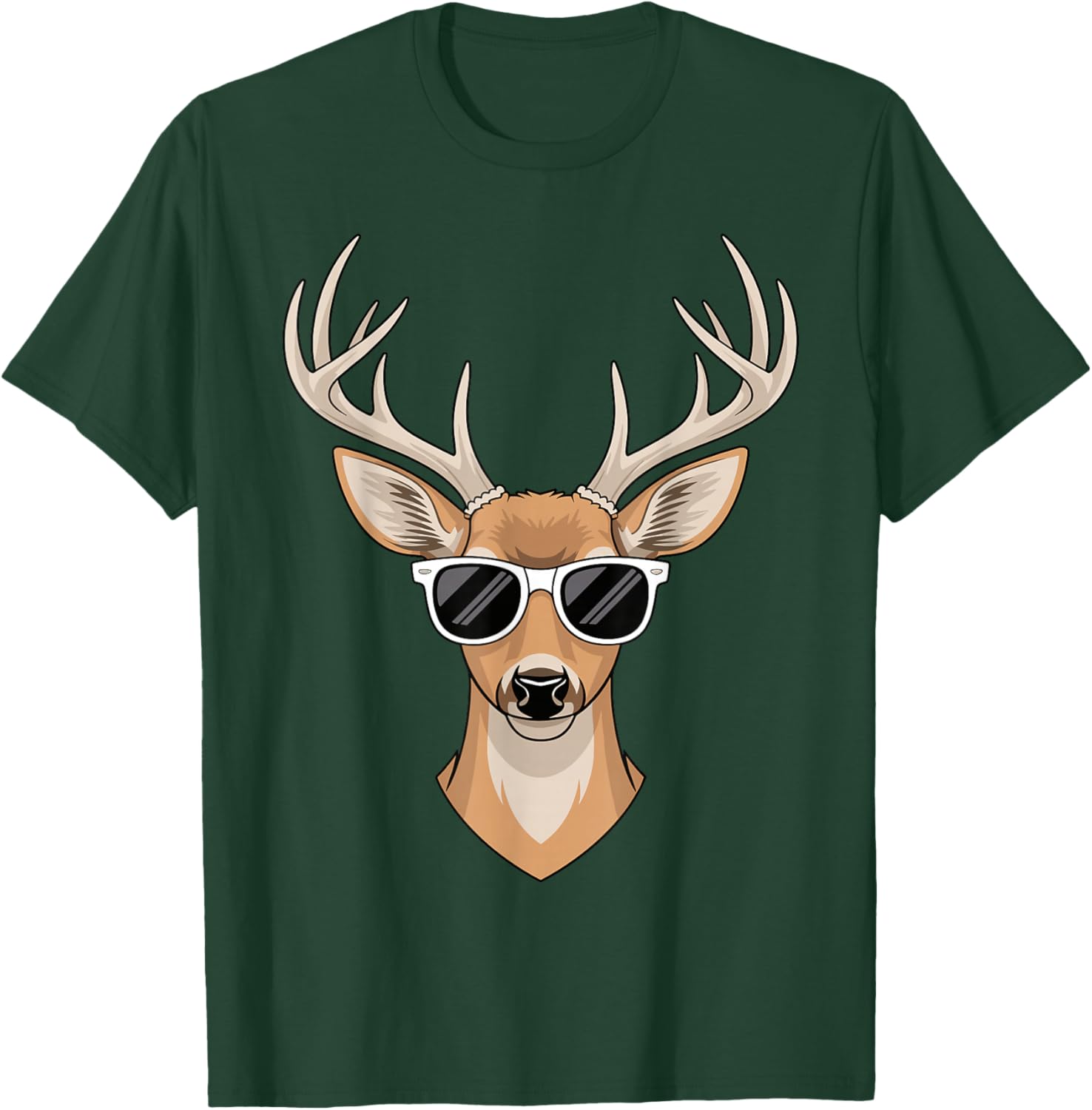 Deer Face Sunglasses Funny Deer for Kids T-Shirt - T-Shirt | Forest