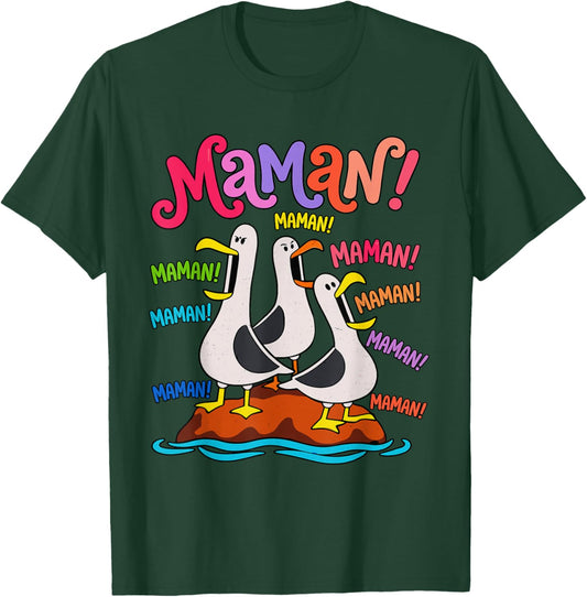 Maman Maman Maman Mouette Drôle Oiseau Humour Vintage T-Shirt - T-Shirt | Forest