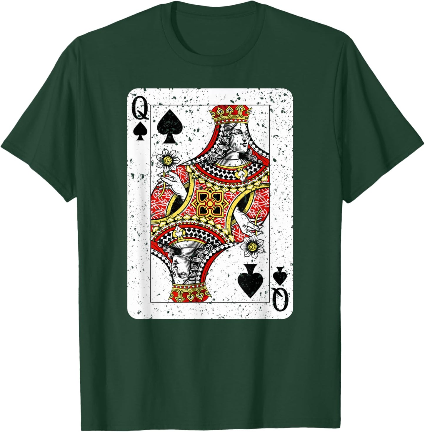 Queen of Spades Deck of Playing Cards Vintage Retro Style T-Shirt - T-Shirt | Forest