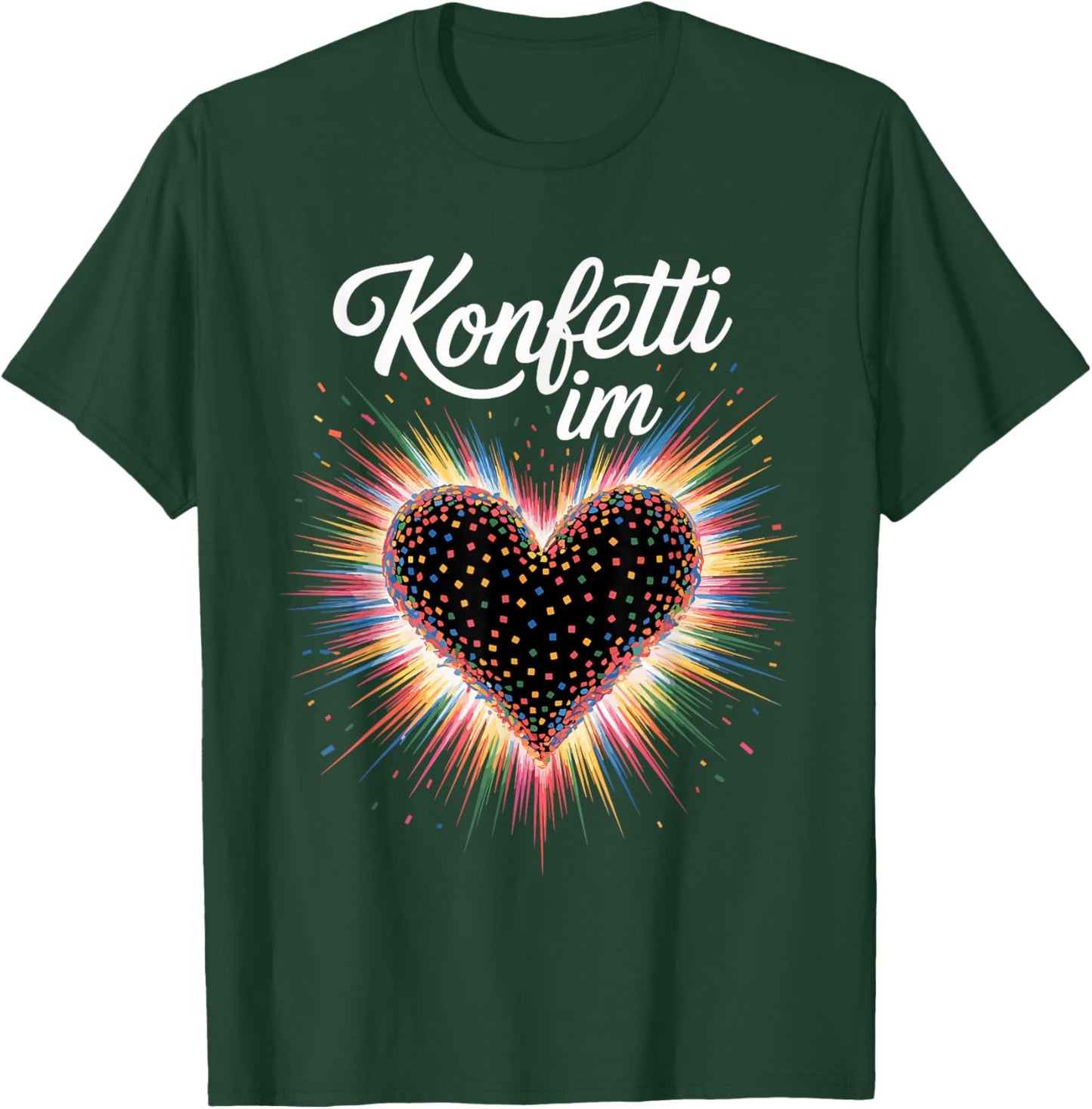 Confetti in the Heart Carnival Costume Women's Fancy Dress Outfit T-Shirt - T-Shirt | Forest